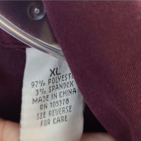 Brownstone Studio Vintage Suede Feel Maroon Button Down Shirt - Picture 7 of 8